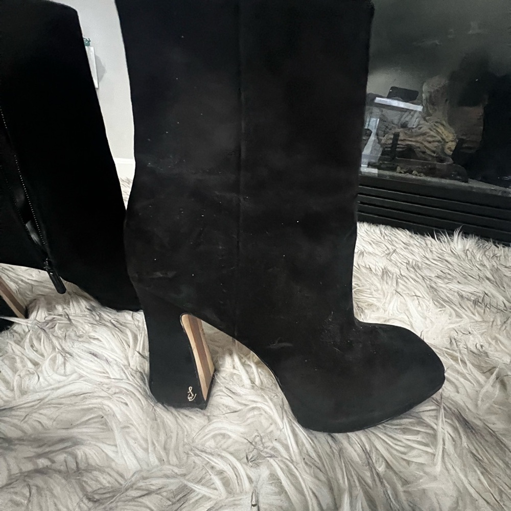 Sam Edelman Black Suede Platform Heeled Boots. Sz 10 Worn once. $17